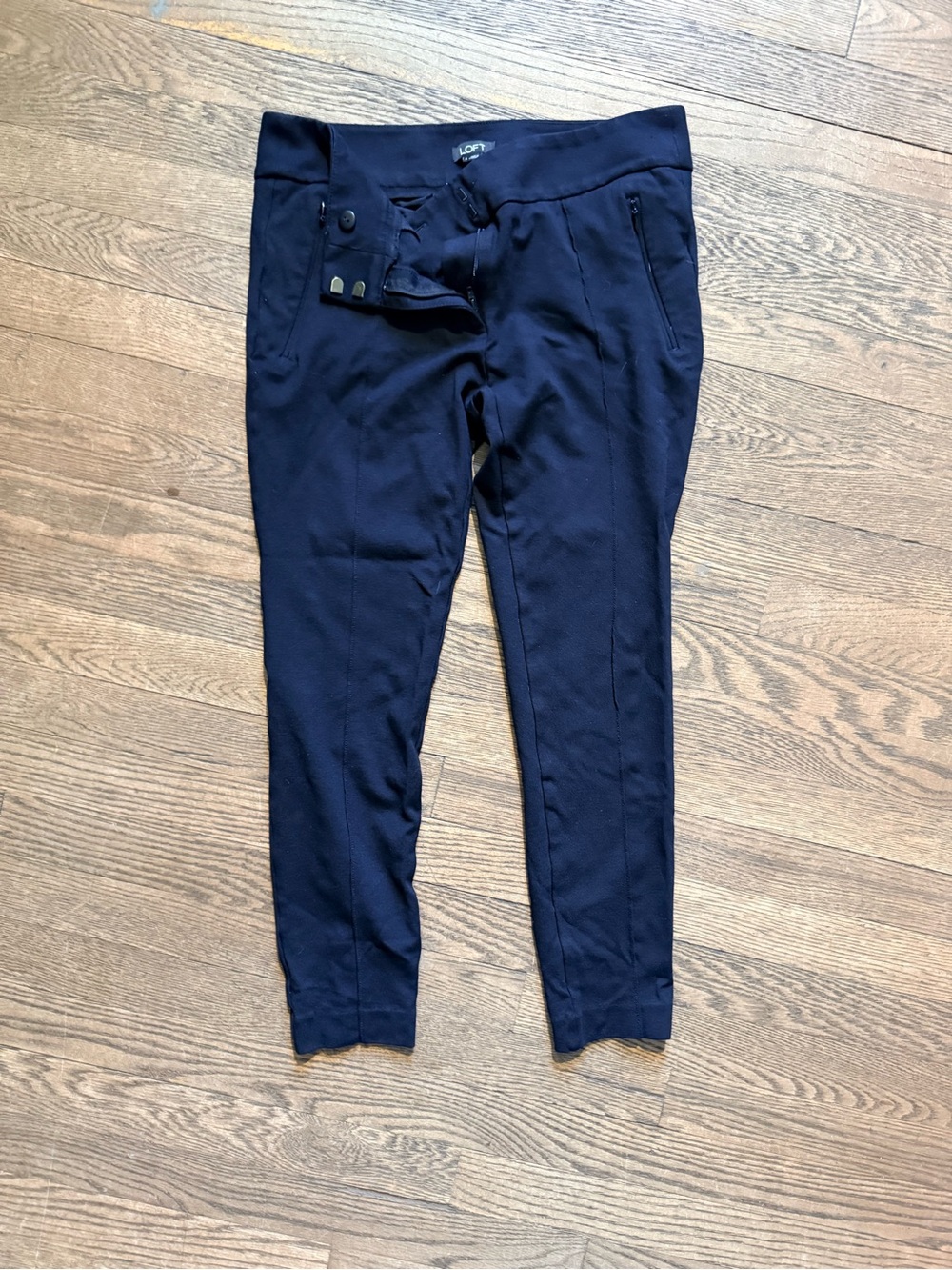 LOFT Black Ponte Ankle Pants